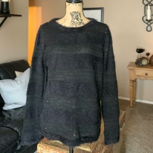 EUC Black eyelash sparkle sweater